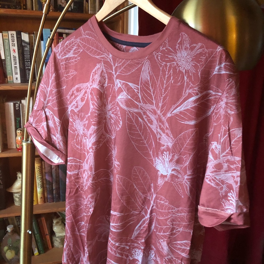 Ted Baker Pink Floral Ringneck Shirt sz 5